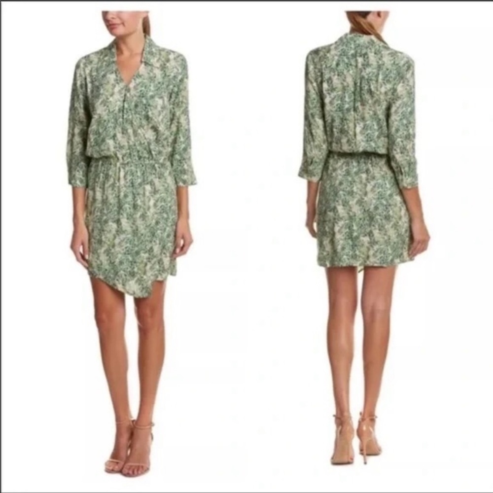 CAbi Leaf Tropical Palm Print Wrap Dress Size M